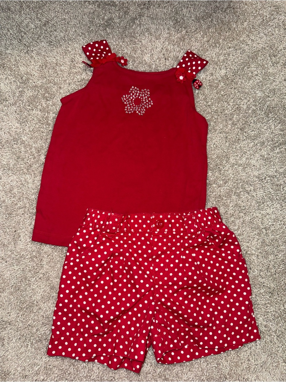 Vintage Gymboree Girls Red Polka Dot 2pc Set Size 6/7
